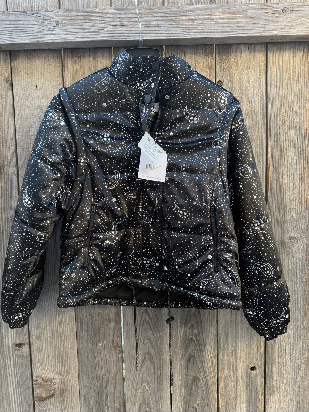 Beach Riot Kris Convertible Shooting Stars Puffer  Jacket - Picture 4 of 6